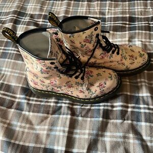 Floral Lace-Up Boots